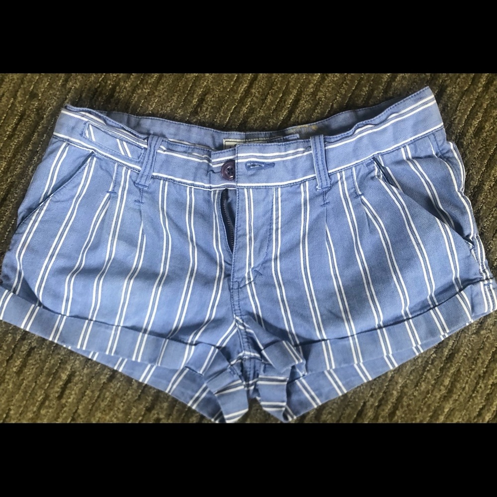 VS PINK Blue and White Striped Shorts Size 8